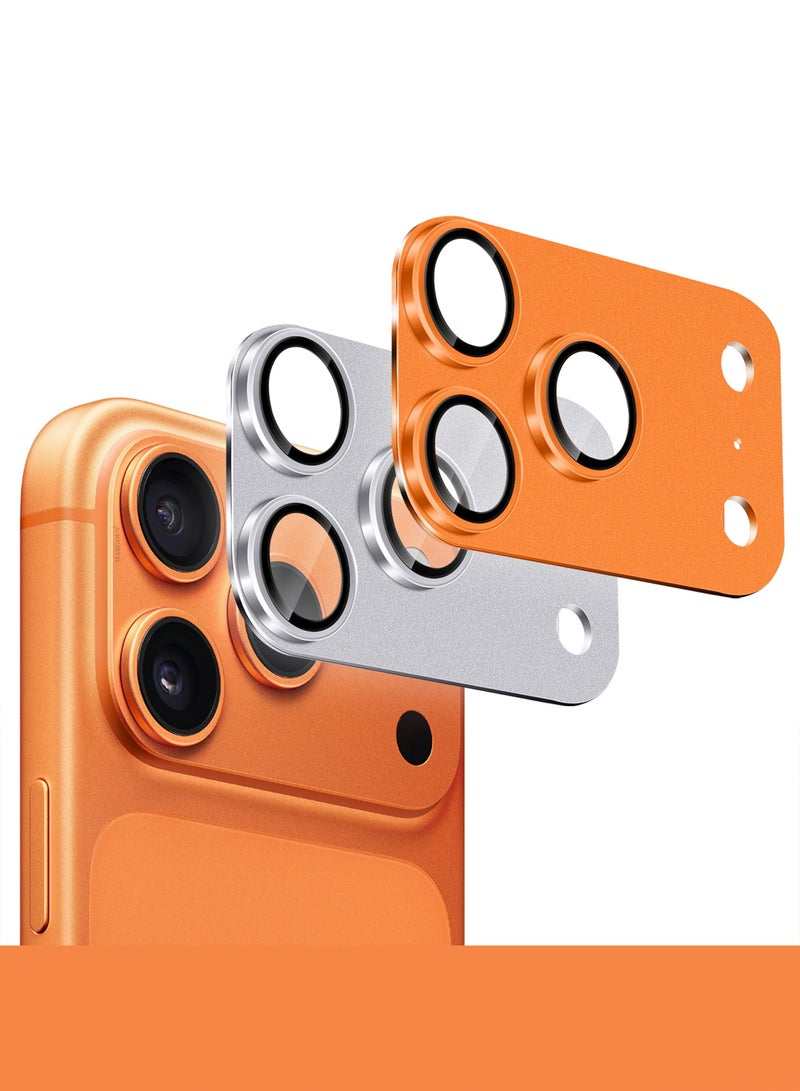 MARGOUN 2Pieces Full Camera Lens Shield Metal Frame 9H Glass Protector for iPhone 17 Pro Max - Multicolour - Image 2