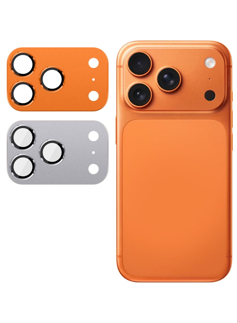 MARGOUN 2Pieces Full Camera Lens Shield Metal Frame 9H Glass Protector for iPhone 17 Pro Max - Multicolour - Image 3