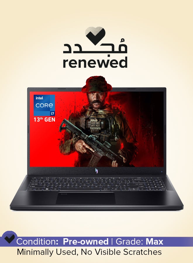 Acer Renewed - Nitro V ANV15 Gaming Laptop 15.6-Inch FHD IPS 144Hz Display, 13th Gen Core i7-13620H 10 Cores Upto 4.90GHz/16GB DDR5/1TB SSD/8GB Nvidia Geforce RTX 4060 Graphics/Windows 11/ English/Arabic Obsidian Black Obsidian Black - Image 1