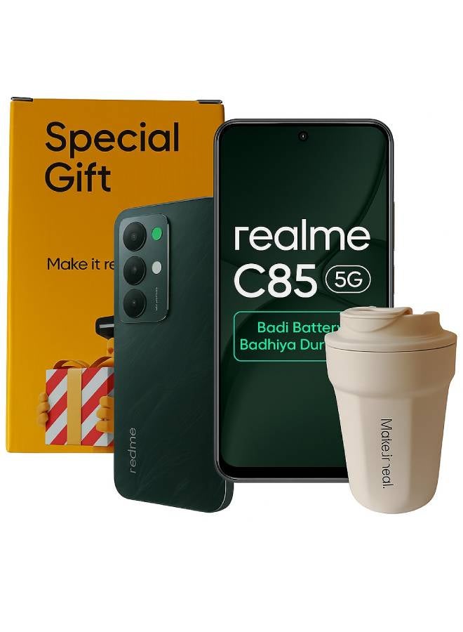 realme C85 Pro Dual SIM Peacock Green 8GB RAM 256GB 4G - Middle East Version With Free Gift Cup - Image 1