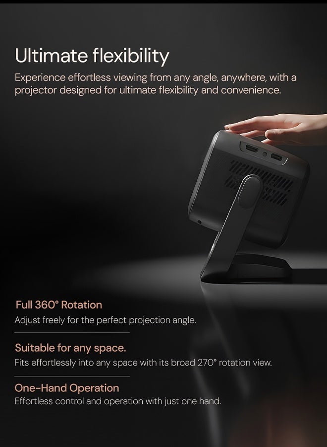 وونكت بروجيكتور ذكي بدقة 1080P Full HD | 400 ANSI لومن | دعم 4K HDR | تركيز تلقائي وتصحيح 6D | شاشة عرض كبيرة من 40 إلى 250 بوصة | بروجيكتور مسرح منزلي بنظام Android 12 و WiFi 6 و Bluetooth 5.4، AirPlay و Miracast - Image 3