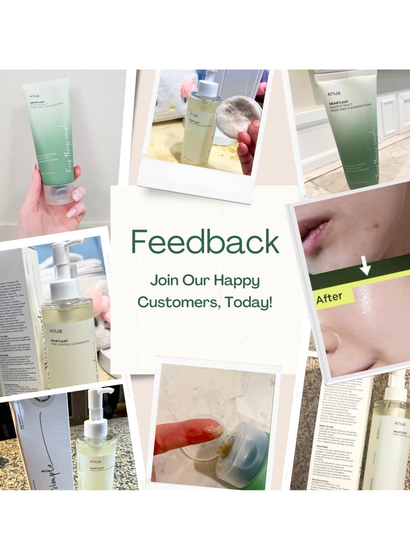 Anua Heartleaf Pore Control Cleansing Oil & Deep Cleansing Foam Korean Facial Cleansers, Daily Makeup Blackheads Removal ( 200 ml / 150 ml ) 350ml - Image 2