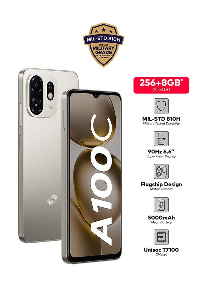 ITEL A100C Titanium Gold Dual SIM 3+5GB RAM 256GB 4G - Middle East Version - Image 1