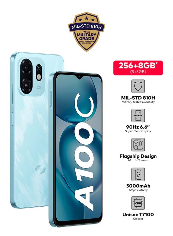 إيتيل A100C بليز أزرق ثنائي الشريحة 3+5 جيجابايت رام 256 جيجابايت 4G - نسخة الشرق الأوسط - Image 1