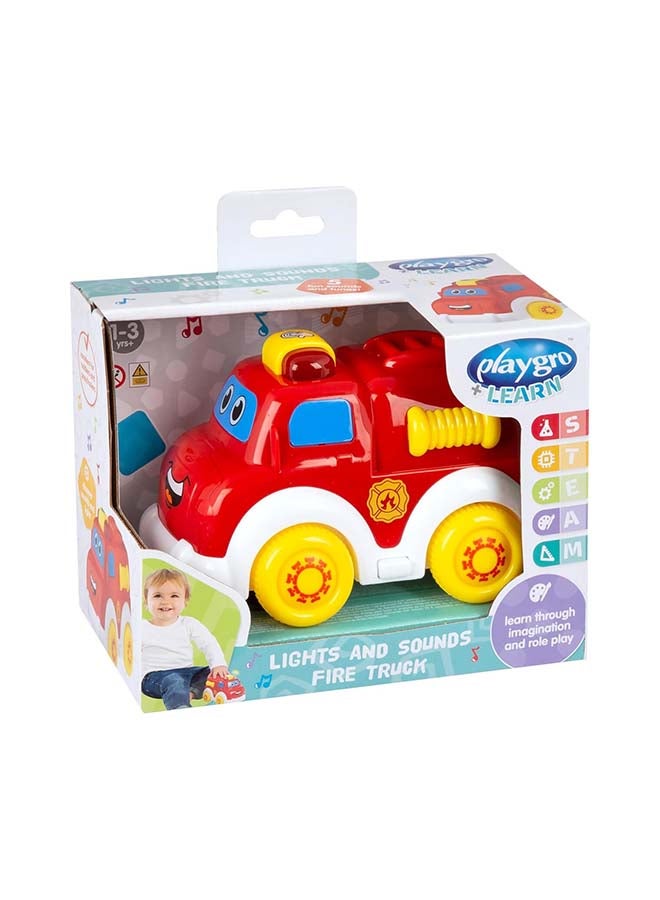 playgro Lights & Sounds Fire Truck – Baby Toy for Development and Sensory Play, 0+ Months - Image 3
