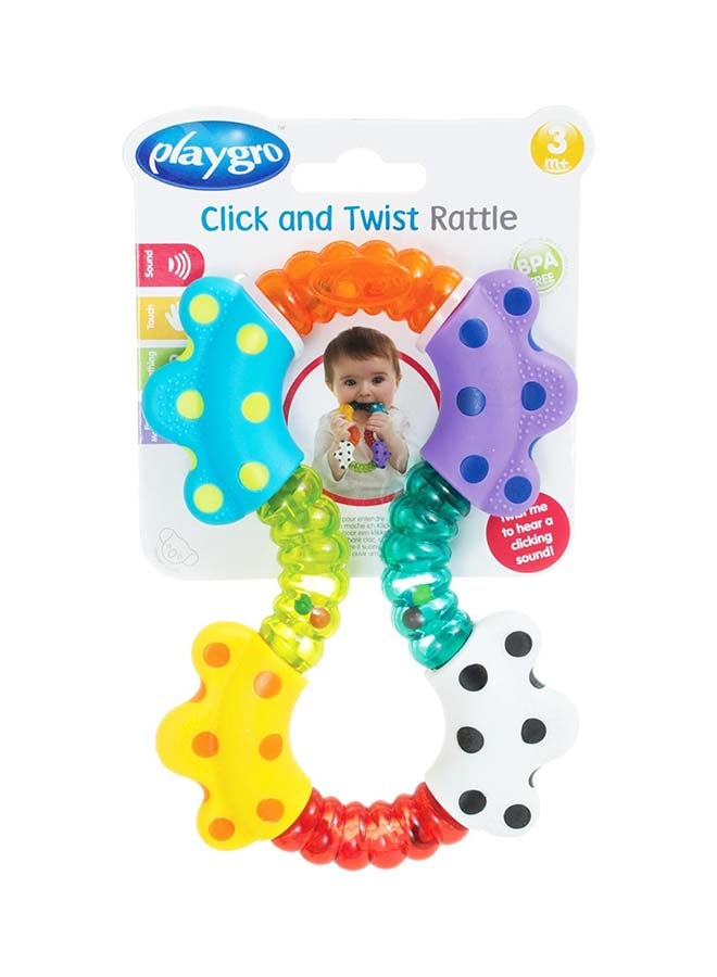 playgro Click & Twist Rattle – Engaging Rattle Baby Toy for Development and Sensory Play, 0+ Month - Image 3