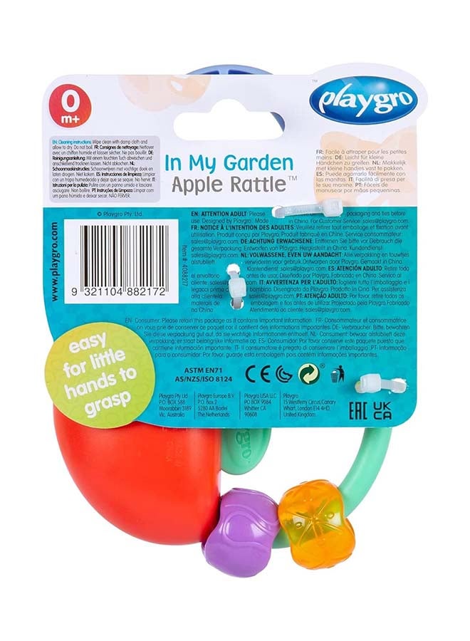 playgro In My Garden Apple Rattle (PG4088217) - Sensory Baby Toy, 0+ Months - Image 2