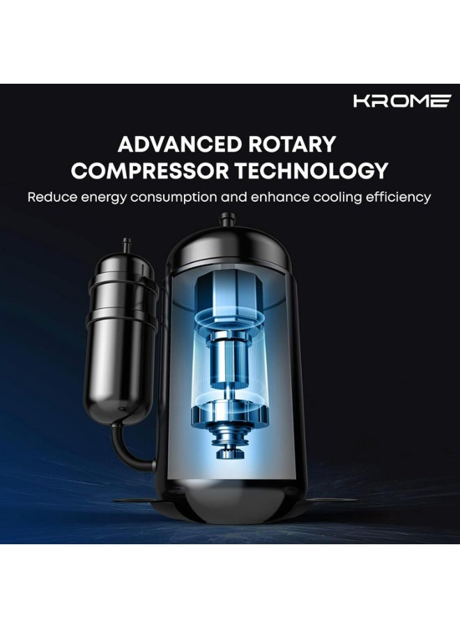 Krome 2 Ton Split Air Conditioner with Advanced Rotary Compressor, 24,000 BTU, Low Noise, Energy Efficient R-410a, Reliable and Durable, Smooth Operation 220 W KR-AR24MT3 White - Image 3