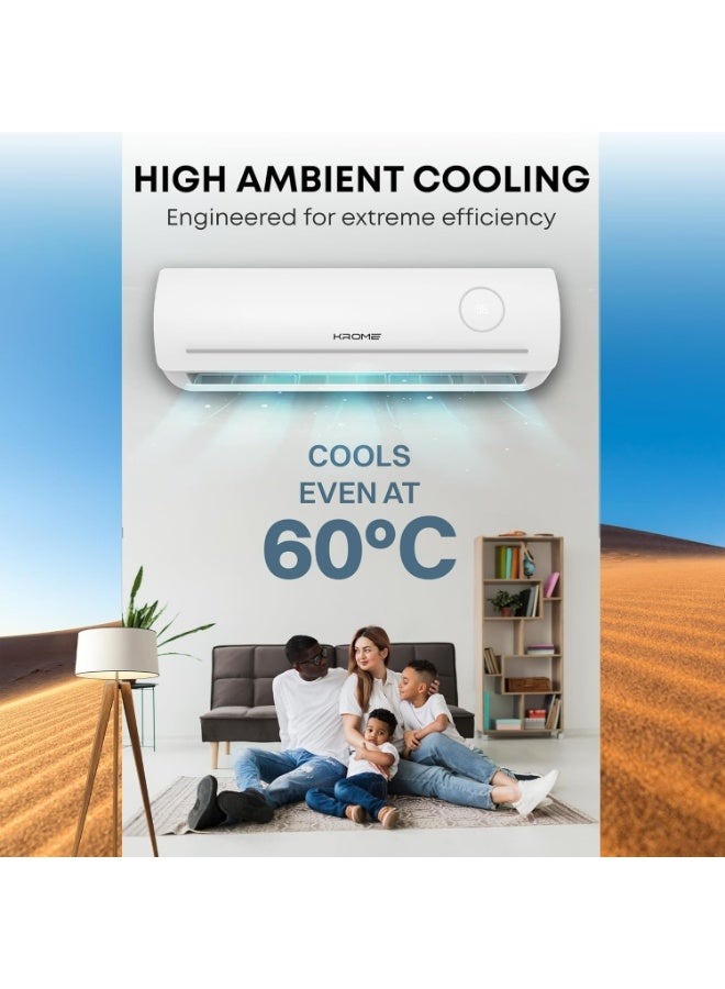 Krome 2 Ton Split Air Conditioner with Advanced Rotary Compressor, 24,000 BTU, Low Noise, Energy Efficient R-410a, Reliable and Durable, Smooth Operation 220 W KR-AR24MT3 White - Image 4