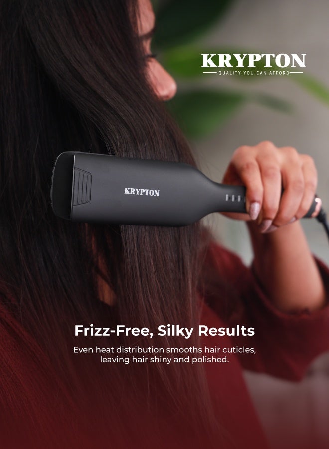 KRYPTON Digital Hair Straightener, 60W PTC Heating, LED Digital Temperature Control 160–220°C, Wet & Dry Use, Fast Heat-Up Straight Iron for Salon & Home Styling BLACK - Image 3