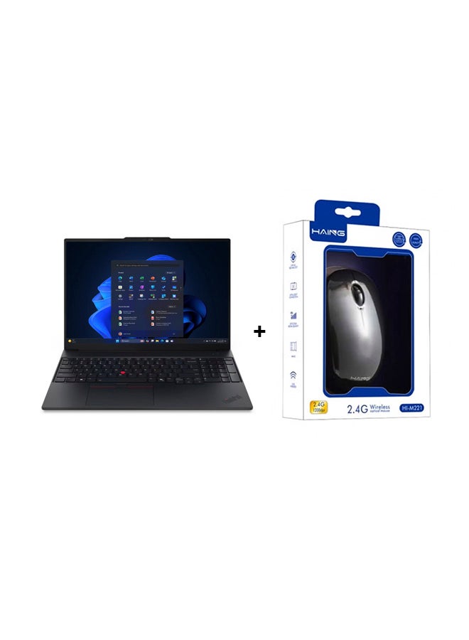 Lenovo ThinkPad E16 Gen 3 Laptop With 16 inch WUXGA (1920x1200) Display, Intel Core Ultra 7 255H Processor/16GB RAM DDR5/512GB SSD/Intel Arc Graphics/Windows 11 Pro+Free Mouse English/Arabic Black - Image 1