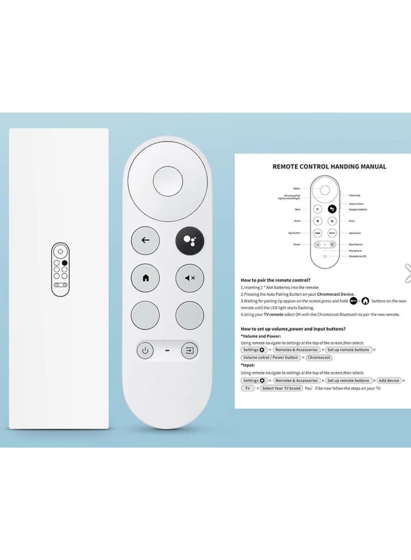 جوجل Original Google Voice Remote for Chromecast with Google TV HD & Chromecast with Google TV 4K– White - Image 3