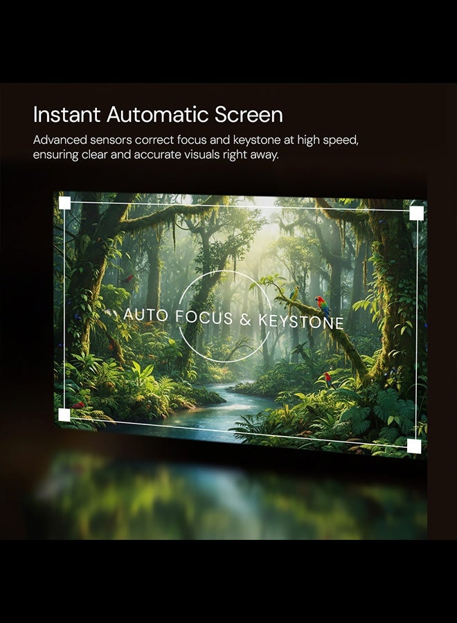 Wownect ORBIT 360 Pro Projector – 300 ANSI Lumens, Native 1080P, Android 12, 250" Display, Auto Focus & Keystone, WiFi 6, Bluetooth 5.1, AirPlay & Miracast, HDMI/USB, Portable Home Theater PROJ-WO-112-AN Black - Image 5