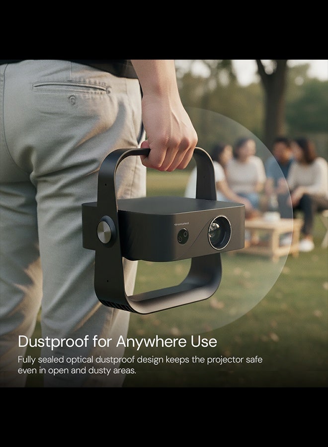 Wownect ORBIT 360 Pro Projector – 300 ANSI Lumens, Native 1080P, Android 12, 250" Display, Auto Focus & Keystone, WiFi 6, Bluetooth 5.1, AirPlay & Miracast, HDMI/USB, Portable Home Theater PROJ-WO-112-AN Black - Image 2