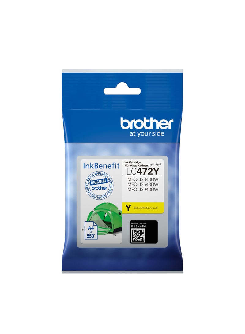 بروذر Genuine LC472Y Ink Cartridge, Yellow, Page Yield up to 550 pages YELLOW - Image 5