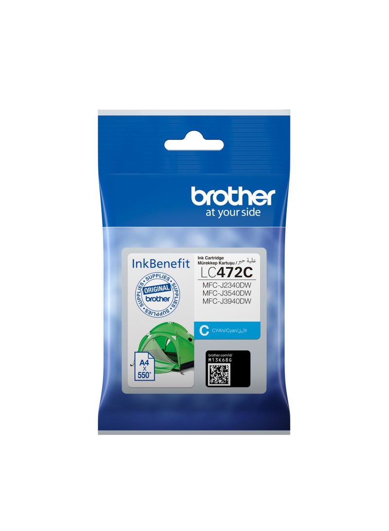 بروذر Genuine LC472C Ink Cartridge, Cyan, Page Yield up to 550 pages CYAN - Image 5