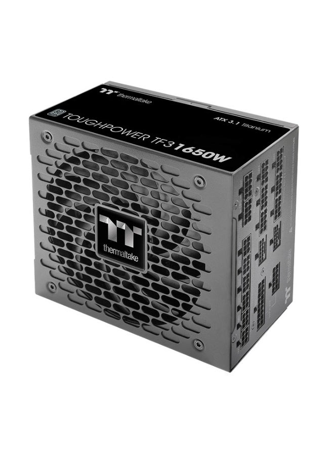 ثيرمال تيك مزود الطاقة Toughpower TF3 1650W 80+ تيتانيوم بالكامل - ATX 3.1، PCIe Gen 5.1، مكثفات يابانية 105°C، قضبان متعددة +12V، DC‑to‑DC، مروحة 14 سم، PCIe 12V‑2×6 و 12+4، حماية متعددة، أسود | PS-TPD-1650FNFATK-1 - Image 2
