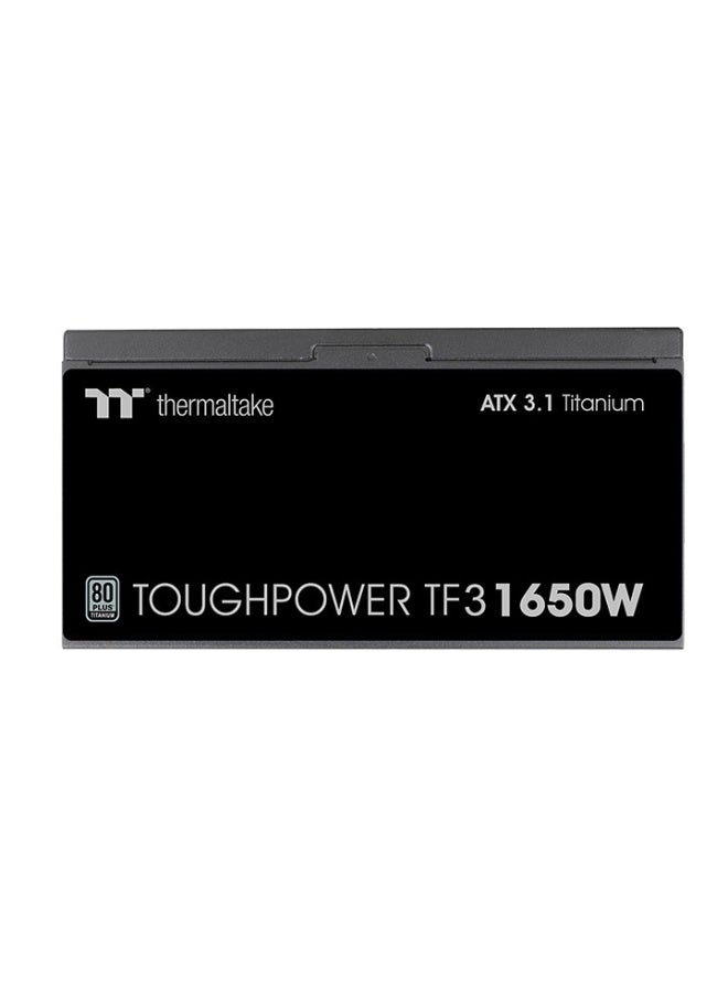 ثيرمال تيك مزود الطاقة Toughpower TF3 1650W 80+ تيتانيوم بالكامل - ATX 3.1، PCIe Gen 5.1، مكثفات يابانية 105°C، قضبان متعددة +12V، DC‑to‑DC، مروحة 14 سم، PCIe 12V‑2×6 و 12+4، حماية متعددة، أسود | PS-TPD-1650FNFATK-1 - Image 5
