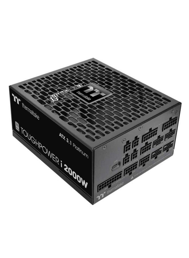ثيرمال تيك مزود طاقة Toughpower i2000W 80 PLUS Platinum رقمي ATX 3.1، كامل التعديل، جاهز PCIe Gen 5.1، مروحة ذكية عالية الكفاءة Zero، مراقبة في الوقت الحقيقي، محطة عمل متعددة/ GPU، أسود | PS-TPI-2000FNFDPK-1 - Image 1