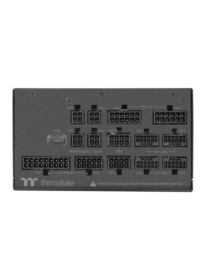 ثيرمال تيك مزود طاقة Toughpower i2000W 80 PLUS Platinum رقمي ATX 3.1، كامل التعديل، جاهز PCIe Gen 5.1، مروحة ذكية عالية الكفاءة Zero، مراقبة في الوقت الحقيقي، محطة عمل متعددة/ GPU، أسود | PS-TPI-2000FNFDPK-1 - Image 5