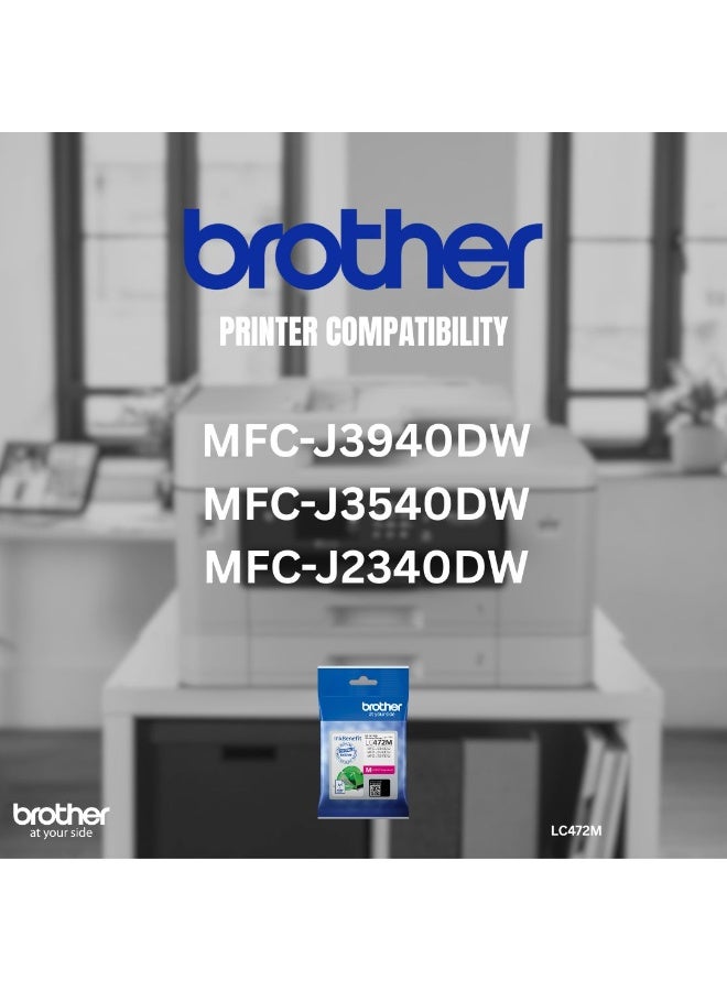 بروذر Genuine LC472M Ink Cartridge, Magenta, Page Yield up to 550 pages MAGENTA - Image 2