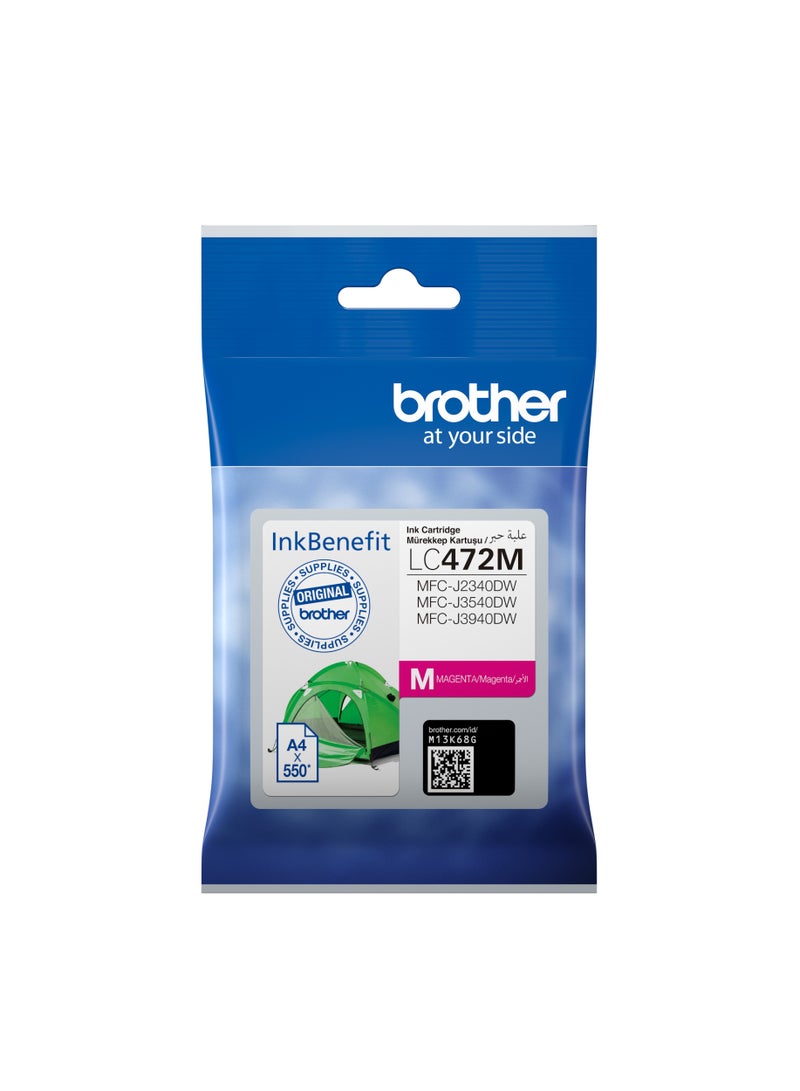 بروذر Genuine LC472M Ink Cartridge, Magenta, Page Yield up to 550 pages MAGENTA - Image 5