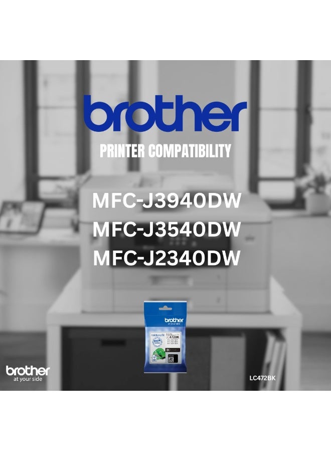 بروذر خراطيش حبر LC472BK الأصلية، سوداء، إنتاج يصل إلى 550 صفحة - Image 2