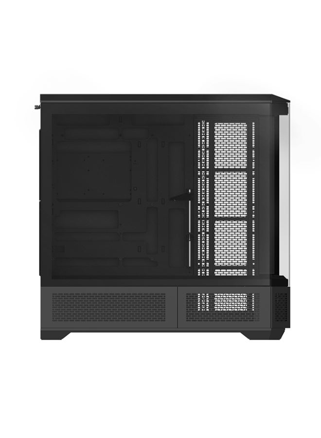 ثيرمال تيك View 600 TG Black Full Tower PC Case – 4 Tempered Glass Panels, Up to 480mm GPU & 175mm CPU Cooler, 10 Fan or 360/420mm Radiator Support, USB 3.2 Gen 2 Type-C, HDD/SSD Storage, High Airflow, GPU Holder, LCD Panel Compatible | CA-11H-00F1WN-00 - Image 4