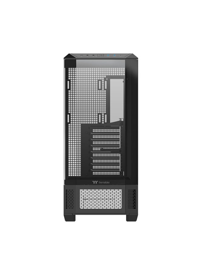 ثيرمال تيك View 600 TG Black Full Tower PC Case – 4 Tempered Glass Panels, Up to 480mm GPU & 175mm CPU Cooler, 10 Fan or 360/420mm Radiator Support, USB 3.2 Gen 2 Type-C, HDD/SSD Storage, High Airflow, GPU Holder, LCD Panel Compatible | CA-11H-00F1WN-00 - Image 3