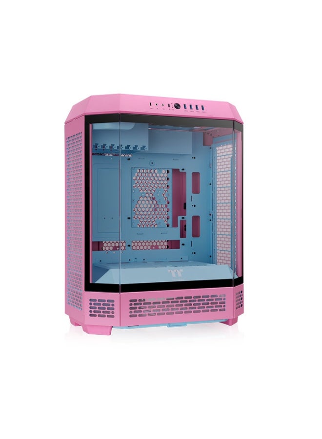 ثيرمال تيك Tower 600 Bubble Pink Mid-Tower Gaming PC Case, Tempered Glass 3 Panels, ATX/Micro-ATX/Mini-ITX, High-Airflow, Liquid Cooling Ready, CPU Cooler 210mm, GPU 400mm, Radiator 420mm & 360mm, USB 3.2 Type-C, USB 3.0, Pink | CA-1Z1-00MAWN-00 - Image 3