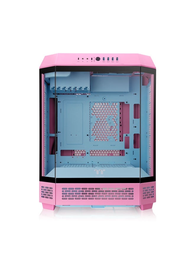 ثيرمال تيك Tower 600 Bubble Pink Mid-Tower Gaming PC Case, Tempered Glass 3 Panels, ATX/Micro-ATX/Mini-ITX, High-Airflow, Liquid Cooling Ready, CPU Cooler 210mm, GPU 400mm, Radiator 420mm & 360mm, USB 3.2 Type-C, USB 3.0, Pink | CA-1Z1-00MAWN-00 - Image 2