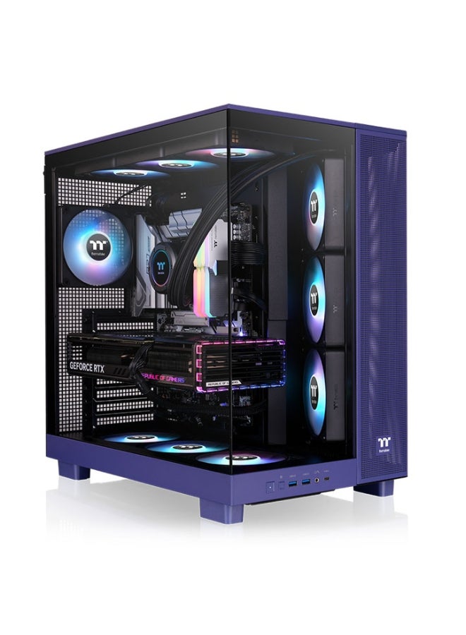 ثيرمال تيك View 380 XL TG ARGB Future Dusk Mid-Tower PC Case, Tempered Glass, 4 ARGB Fans, Dual-Chamber, ATX/Micro-ATX/Mini-ITX, 360mm Radiator, GPU 420mm, USB-C | CA-11E-00MNWN-00 - Image 1