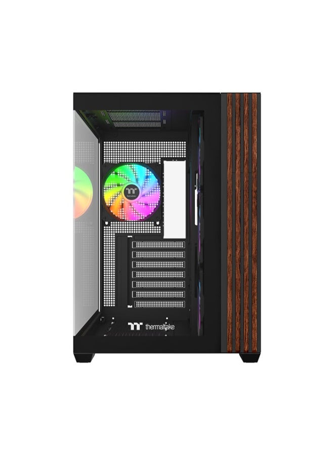ثيرمال تيك View 380 WS Black Mid Tower Gaming PC Case – ARGB Fans x4, Tempered Glass Panels, Dual-Chamber, ATX Compatible, Supports 360mm Top & 280/240mm Side Radiators, USB-C, Large GPU & CPU Clearance | CA-1Z2-00M1WN-WS - Image 2