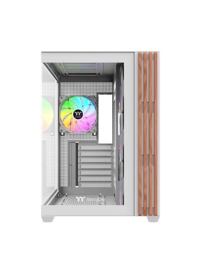 ثيرمال تيك View 380 WS White Mid Tower Gaming PC Case – ARGB Fans x4, Tempered Glass Panels, Dual-Chamber, ATX Compatible, Supports 360mm Top & 280/240mm Side Radiators, USB-C, Large GPU & CPU Clearance | CA-1Z2-00M6WN-WS - Image 2