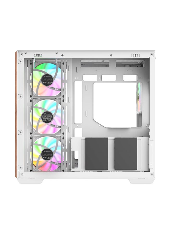 ثيرمال تيك View 380 WS White Mid Tower Gaming PC Case – ARGB Fans x4, Tempered Glass Panels, Dual-Chamber, ATX Compatible, Supports 360mm Top & 280/240mm Side Radiators, USB-C, Large GPU & CPU Clearance | CA-1Z2-00M6WN-WS - Image 5
