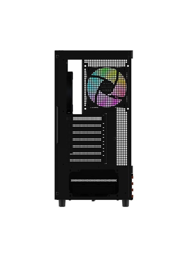 ثيرمال تيك View 270 Plus WS ARGB Mid Tower Gaming PC Case – Dual Tempered Glass Panels, Pre‑installed ARGB Fans & Sync, USB‑C, 360mm Radiator Support, High‑Airflow Cooling, ATX/E‑ATX Build, HDD & SSD Storage, Black | CA-1Y7-00M1WN-WS - Image 3