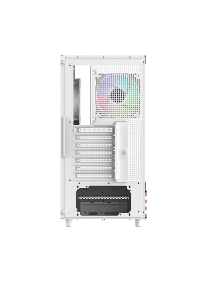 ثيرمال تيك View 270 Plus WS ARGB Mid Tower Gaming PC Case – Dual Tempered Glass Panels, Pre‑installed ARGB Fans & Sync, USB‑C, 360mm Radiator Support, High‑Airflow Cooling, ATX/E‑ATX Build, HDD & SSD Storage, White | CA-1Y7-00M6WN-WS - Image 3