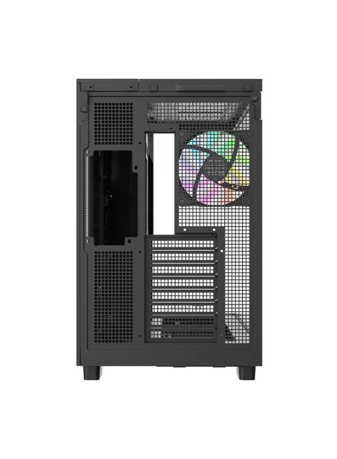 ثيرمال تيك View 380 XL WS ARGB Mid Tower ATX Case – Tempered Glass, Dual Chamber, 4 ARGB Fans, Supports ATX/mATX/ITX, 360mm Radiators, USB-C & USB 3.0, GPU Support Bracket, Black | CA-11E-00M1WN-WS - Image 3