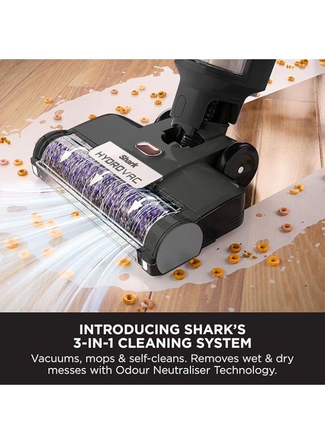 Shark HydroVac Cordless Hard Floor Cleaner with Antimicrobial Brush-Roll & Odour-Neutralising Multi-Surface Solution, Self-Cleaning, Vacuums & Mops Wet & Dry Messes, Grey WD210UK 0.5 L 960 W 622356303101 grey - Image 2