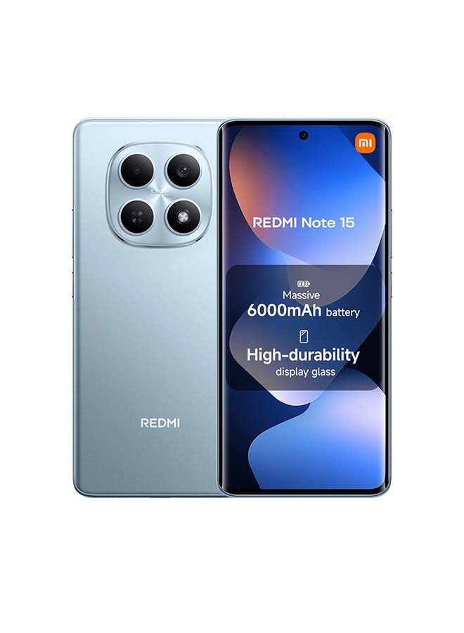 Redmi Note 15 Dual SIM 4G Glacier Blue 8G RAM 256GB with 3 Pin adaptor - Global Version