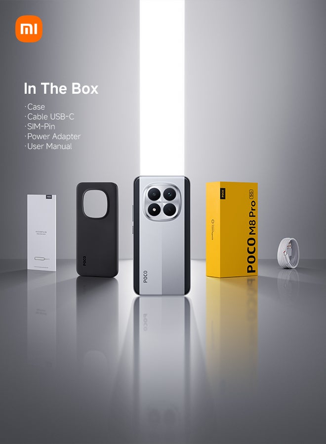 شاومي بوكو M8 برو ثنائي الشريحة 5G فضي 12 جيجابايت رام 512 جيجابايت مع محول 3 دبابيس - النسخة العالمية - Image 5