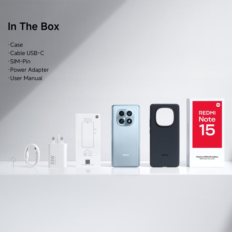 Xiaomi Redmi Note 15 Dual SIM 4G Black 8G RAM 256GB with 3 Pin adaptor - Global Version - Image 5