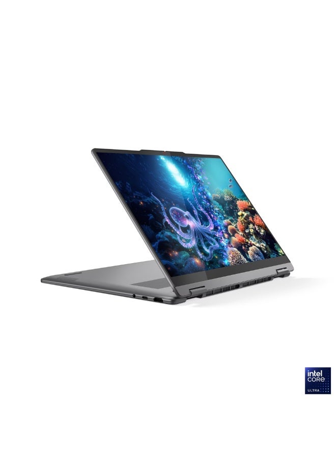 لينوفو LAPTOP LENOVO YOGA 7 14ILL10 2-in-1 Intel Core Ultra 7 258V 32 GB Soldered LPDDR5x-8533 MoP Memory HDD 1TB SSD M.2 NVME Integrated Intel Arc Graphics 140V 14 .2.8K WQXGA (2880x1800) OLED Win11 + Pen 2 YEAR WARRENTY 83JQ0097ED English/Arabic Luna Grey - Image 1