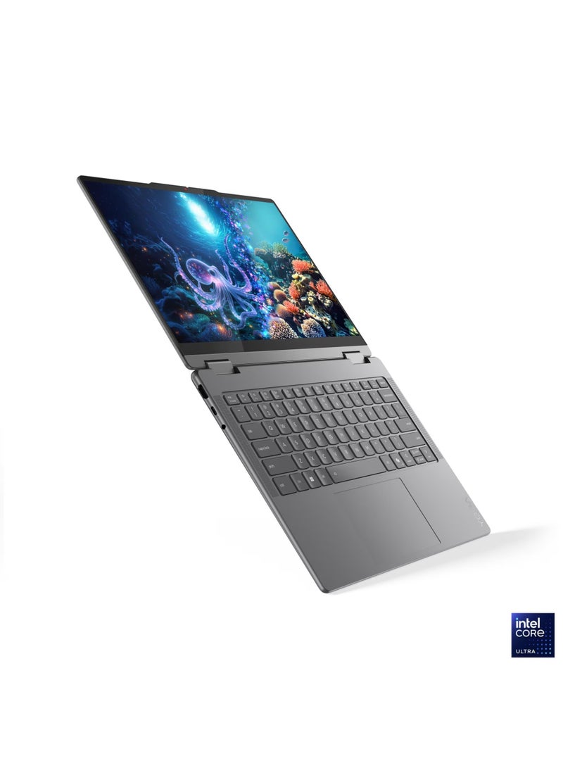 لينوفو LAPTOP LENOVO YOGA 7 14ILL10 2-in-1 Intel Core Ultra 7 258V 32 GB Soldered LPDDR5x-8533 MoP Memory HDD 1TB SSD M.2 NVME Integrated Intel Arc Graphics 140V 14 .2.8K WQXGA (2880x1800) OLED Win11 + Pen 2 YEAR WARRENTY 83JQ0097ED English/Arabic Luna Grey - Image 2