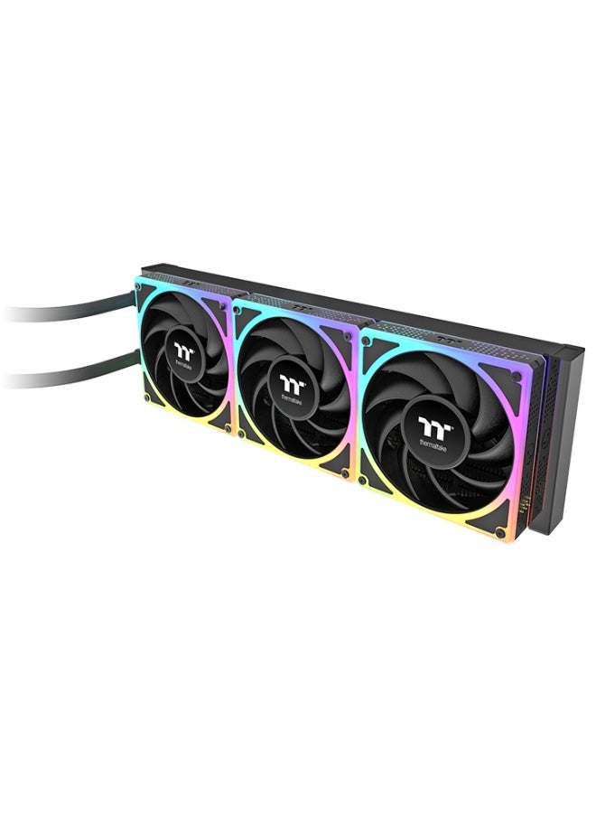 Thermaltake MAGCurve 360 Ultra ARGB AIO Liquid Cooler – 360mm Aluminum Radiator, 3x TOUGHFAN EX 120mm ARGB Fans, 6.67” Curved AMOLED Display, Intel & AMD Compatible, PWM 500-2500RPM, TT RGB Plus Software, ARGB Sync, Black | CL-W453-PL12SW-A - Image 4
