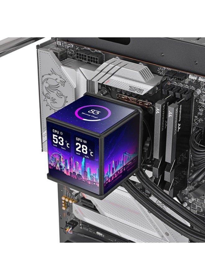 Thermaltake MINECUBE 360 Ultra ARGB AIO Liquid Cooler – 360mm Radiator, Quad TFT LCD Display, SWAFAN EX12 ARGB Fans, Magnetic Connectors, CPU & VRM Cooling, Intel & AMD Compatible, Black | CL-W481-PL12SW-A - Image 2