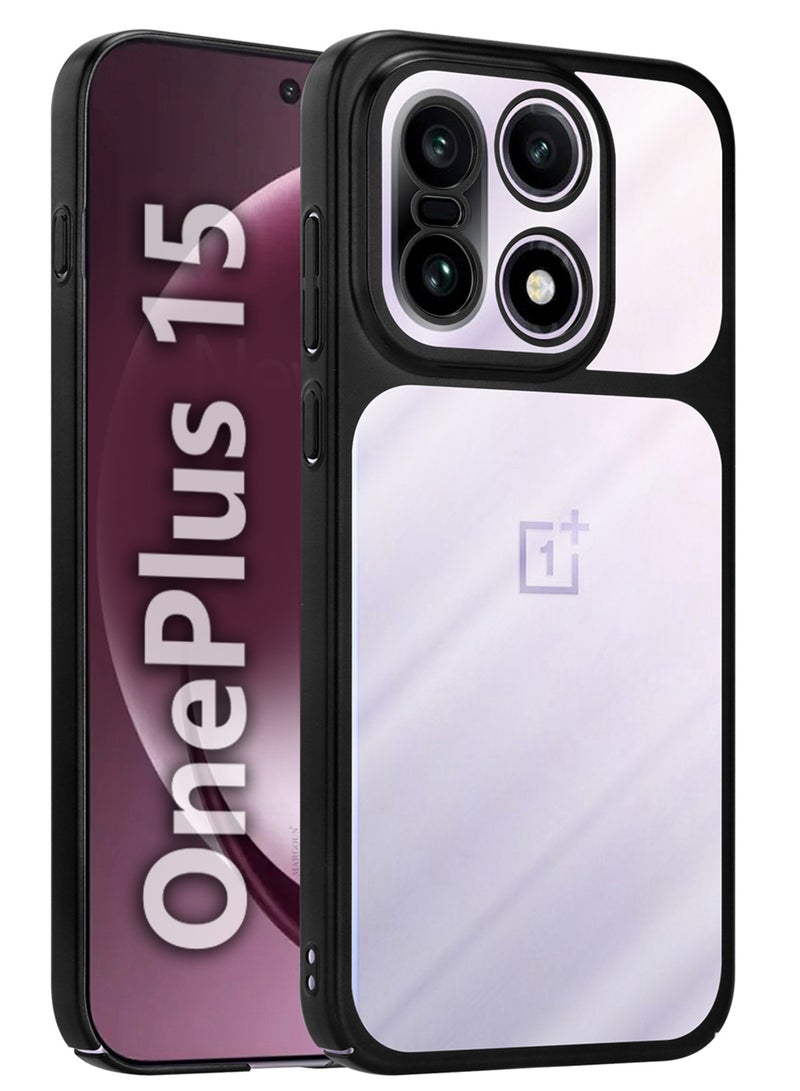 MARGOUN Slim Protective PC Cover for OnePlus 15 - Reinforced Corners and Camera Lens Protection Clear - Side Black-1 - Image 1