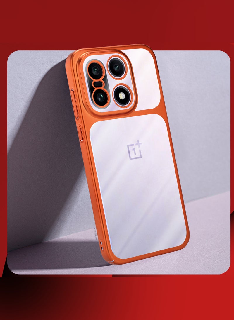 MARGOUN Slim Protective PC Cover for OnePlus 15 - Reinforced Corners and Camera Lens Protection with Privacy Screen Protector Clear - Side Orange-3 - Image 3