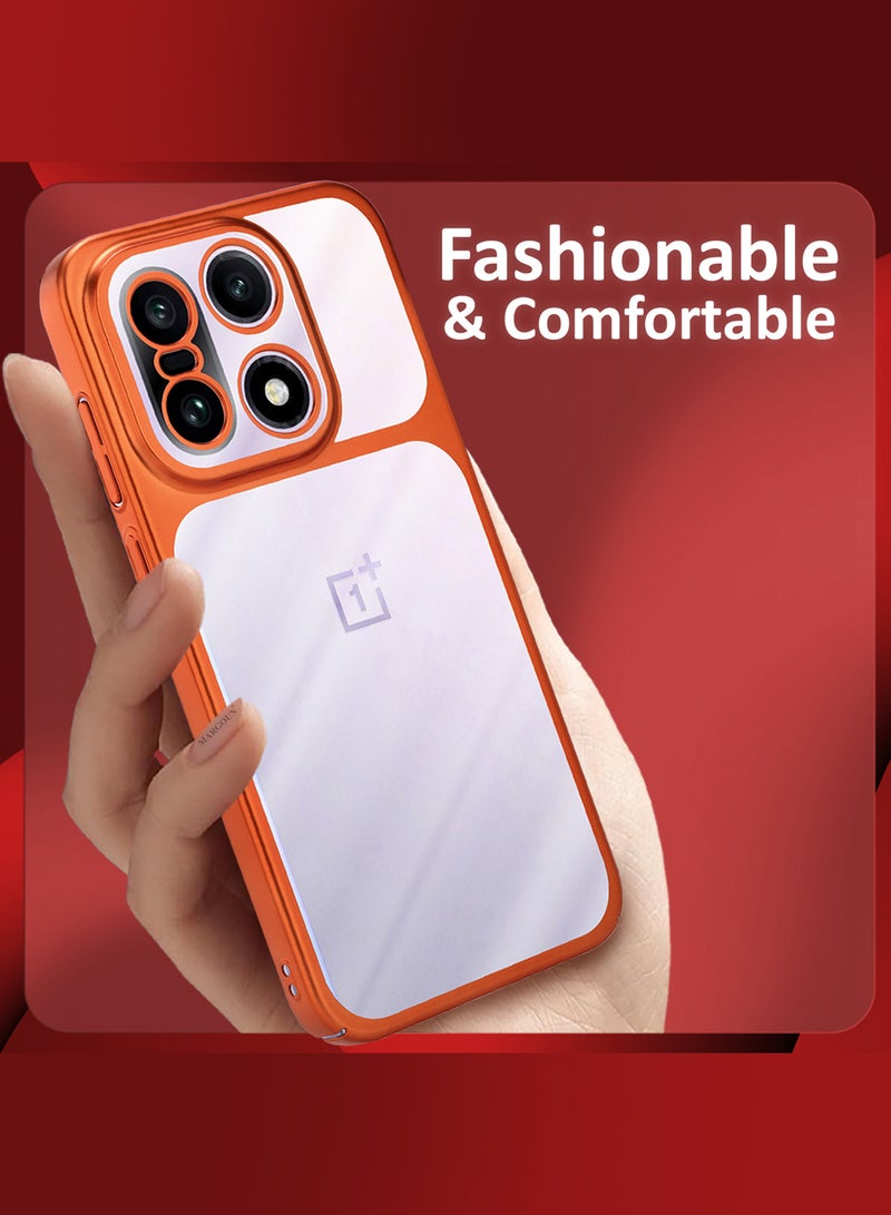 MARGOUN Slim Protective PC Cover for OnePlus 15 - Reinforced Corners and Camera Lens Protection with Privacy Screen Protector Clear - Side Orange-3 - Image 5