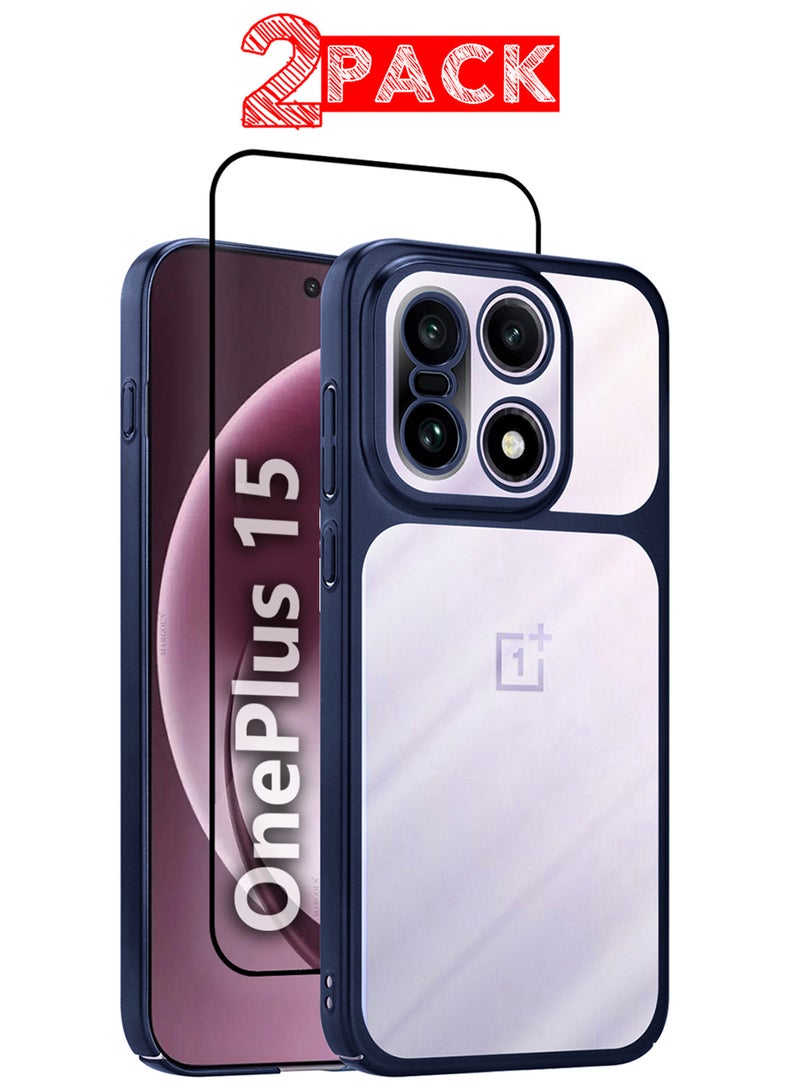 مارجون غطاء حماية رقيق من PC لهاتف OnePlus 15 - زوايا معززة وحماية عدسة الكاميرا مع واقي شاشة ثلاثي الأبعاد - Image 1